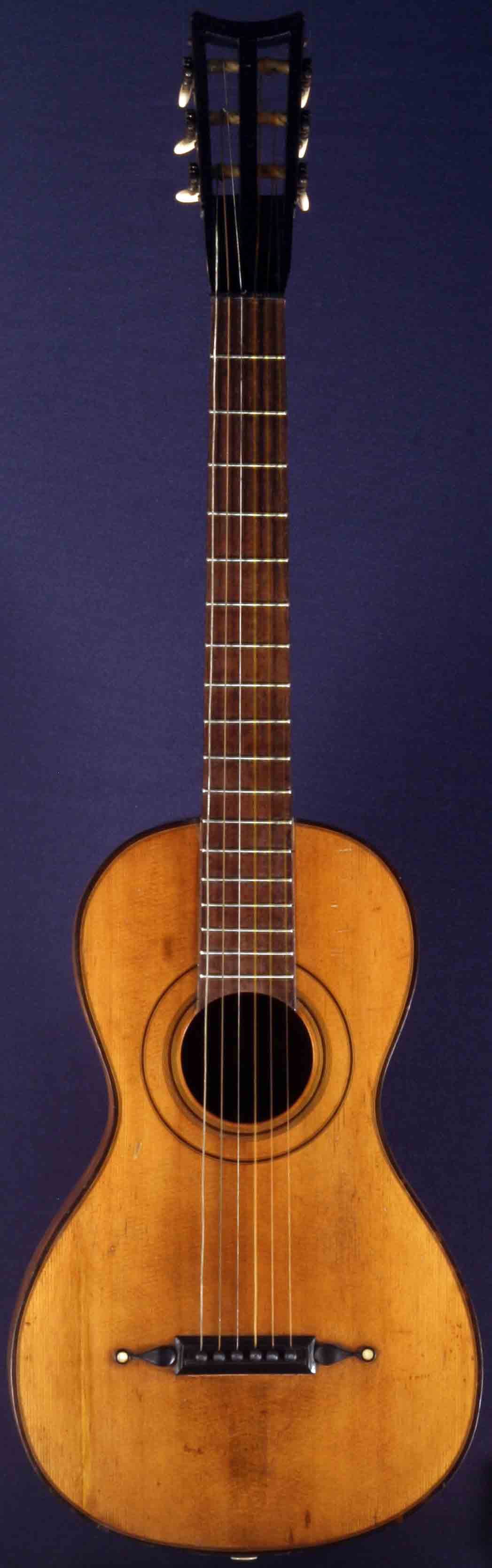 Early Musical Instruments part of the Bruderlin Collection, antique Romantic Guitar by Louis Panormo dated 1829