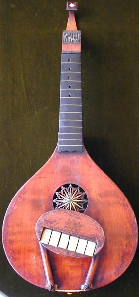 Early Musical Instruments, antique English Guitar with Keyboard by Longman & Co.