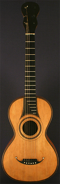 Early Musical Instruments part of the Bruderlin Collection, antique Romantic Guitar by F. Roudhloff -  Mauchand from around 1830