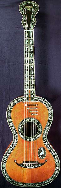 Early Musical Instruments part of the Bruderlin Collection, antique Romantic Guitar by Johanning & Ferry around 1820